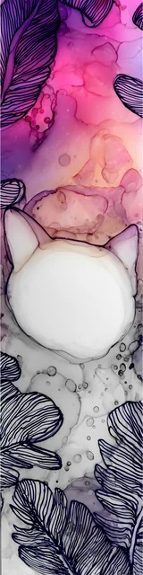 Free abstract cat art bookmarks featuring a blank cat face in abstract art